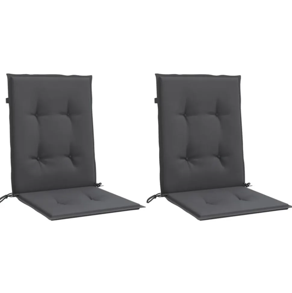 MAISON EXCLUSIVE - Coussins de chaise à dossier bas lot de 2 anthracite mélangé