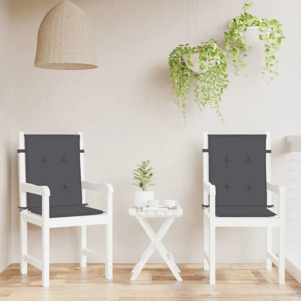 MAISON EXCLUSIVE - Coussins de chaise à dossier bas lot de 2 anthracite mélangé