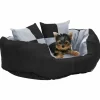 MAISON EXCLUSIVE - Coussin réversible lavable pour chien gris et noir 65x50x20 cm