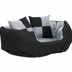 MAISON EXCLUSIVE - Coussin réversible lavable pour chien gris et noir 65x50x20 cm