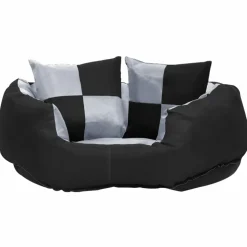 MAISON EXCLUSIVE - Coussin réversible lavable pour chien gris et noir 65x50x20 cm