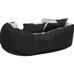 MAISON EXCLUSIVE - Coussin réversible lavable pour chien gris et noir 65x50x20 cm