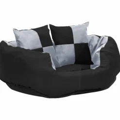 MAISON EXCLUSIVE - Coussin réversible lavable pour chien gris et noir 65x50x20 cm