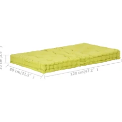 MAISON EXCLUSIVE - Coussin de plancher de palette coton 120x80x10 cm vert
