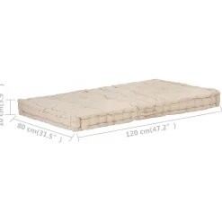 MAISON EXCLUSIVE - Coussin de plancher de palette coton 120x80x10 cm beige