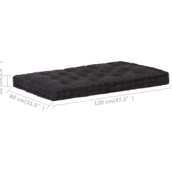 MAISON EXCLUSIVE - Coussin de plancher de palette coton 120x80x10 cm noir