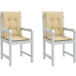 MAISON EXCLUSIVE - Coussins de chaise à dossier bas lot de 2 beige mélangé tissu