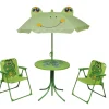 MAISON EXCLUSIVE - Ensemble de bistro avec parasol pour enfants 3 pcs vert