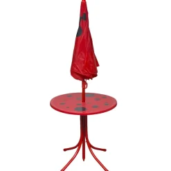 MAISON EXCLUSIVE - Jeu de bistro avec parasol pour enfants 3 pcs rouge