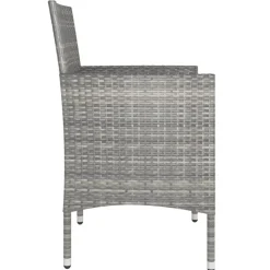 MAISON EXCLUSIVE - Jeu de chaise et tabouret de jardin 4 pcs résine tressée gris