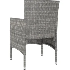 MAISON EXCLUSIVE - Jeu de chaise et tabouret de jardin 4 pcs résine tressée gris