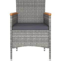 MAISON EXCLUSIVE - Jeu de chaise et tabouret de jardin 4 pcs résine tressée gris