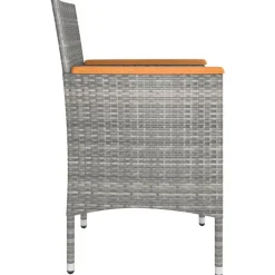 MAISON EXCLUSIVE - Jeu de chaise et tabouret de jardin 4 pcs résine tressée gris