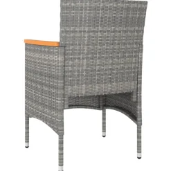 MAISON EXCLUSIVE - Jeu de chaise et tabouret de jardin 4 pcs résine tressée gris