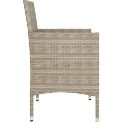 MAISON EXCLUSIVE - Jeu de chaise et tabouret de jardin 4 pcs résine tressée beige