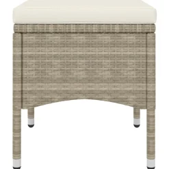 MAISON EXCLUSIVE - Jeu de chaise et tabouret de jardin 4 pcs résine tressée beige