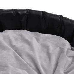 MAISON EXCLUSIVE - Lit chiens noir et gris 90x79x20 cm peluche et similicuir