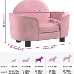 MAISON EXCLUSIVE - Lit pour chien rose 66x40x45 cm velours