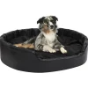MAISON EXCLUSIVE - Lit pour chiens noir 99x89x21 cm peluche et similicuir