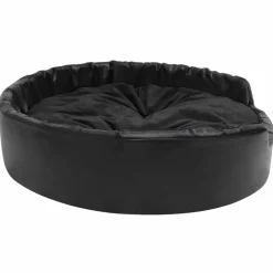 MAISON EXCLUSIVE - Lit pour chiens noir 99x89x21 cm peluche et similicuir