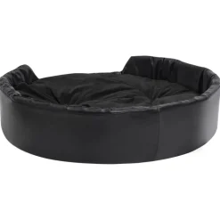 MAISON EXCLUSIVE - Lit pour chiens noir 99x89x21 cm peluche et similicuir