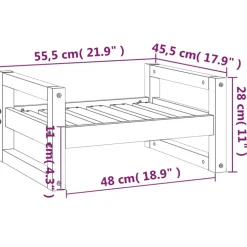 MAISON EXCLUSIVE - Lit pour chien marron miel 55,5x45,5x28 cm bois de pin solide