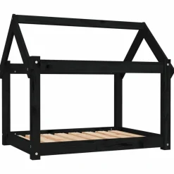 MAISON EXCLUSIVE - Lit pour chien noir 81x60x70 cm bois de pin solide