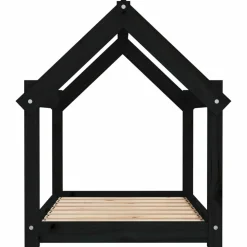 MAISON EXCLUSIVE - Lit pour chien noir 81x60x70 cm bois de pin solide