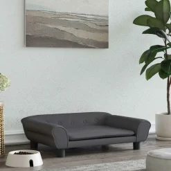 MAISON EXCLUSIVE - Lit pour chien gris foncé 70x48x22 cm velours