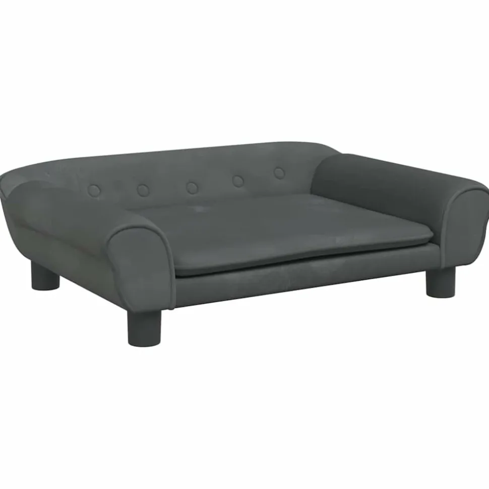 MAISON EXCLUSIVE - Lit pour chien gris foncé 70x48x22 cm velours