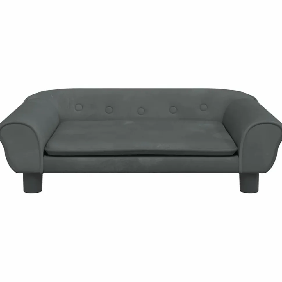 MAISON EXCLUSIVE - Lit pour chien gris foncé 70x48x22 cm velours