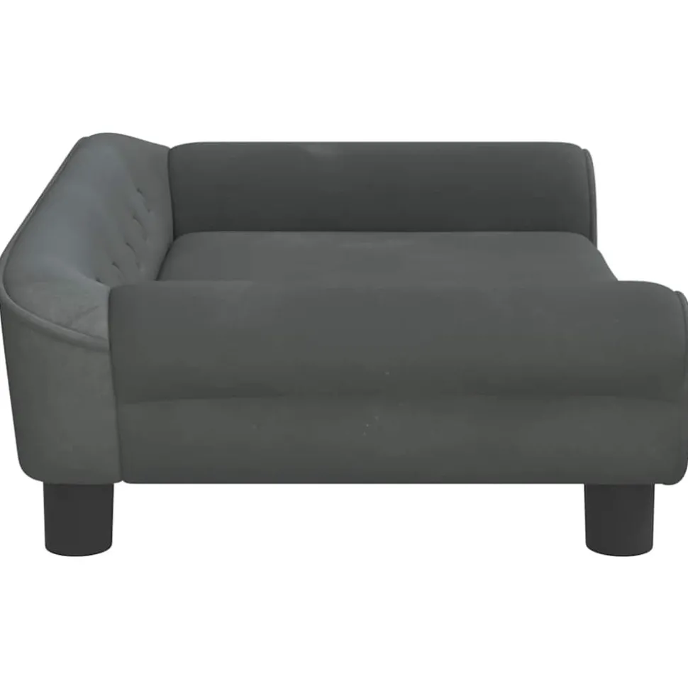 MAISON EXCLUSIVE - Lit pour chien gris foncé 70x48x22 cm velours