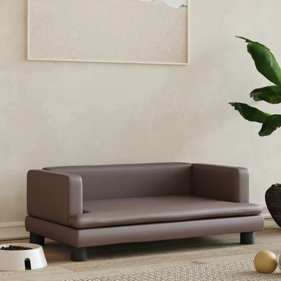 MAISON EXCLUSIVE - Lit pour chien marron 80x45x30 cm similicuir