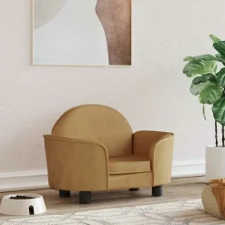 MAISON EXCLUSIVE - Lit pour chien marron 66x40x45 cm velours