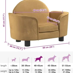 MAISON EXCLUSIVE - Lit pour chien marron 66x40x45 cm velours