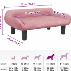 MAISON EXCLUSIVE - Lit pour chien rose 70x40x24 cm velours