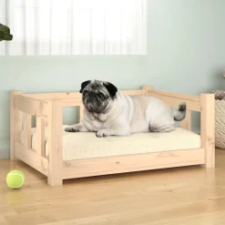 MAISON EXCLUSIVE - Lit pour chien 65,5x50,5x28 cm bois de pin solide