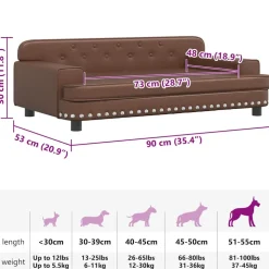 MAISON EXCLUSIVE - Lit pour chien marron 90x53x30 cm similicuir