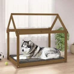 MAISON EXCLUSIVE - Lit pour chien marron miel 111x80x100 cm bois de pin solide