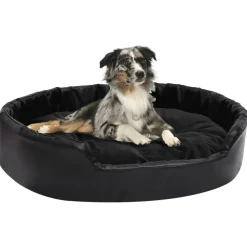 MAISON EXCLUSIVE - Lit pour chiens noir 90x79x20 cm peluche et similicuir