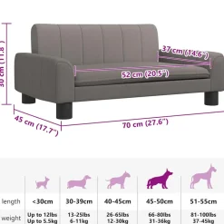 MAISON EXCLUSIVE - Lit pour chien taupe 70x45x30 cm tissu