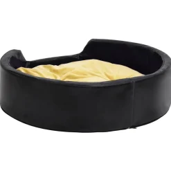 MAISON EXCLUSIVE - Lit pour chiens noir et jaune 99x89x21 cm peluche et similicuir