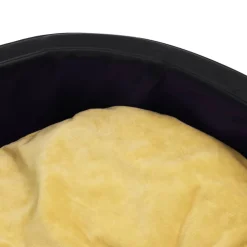 MAISON EXCLUSIVE - Lit pour chiens noir et jaune 99x89x21 cm peluche et similicuir