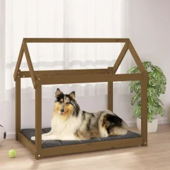 MAISON EXCLUSIVE - Lit pour chien marron miel 101x70x90 cm bois de pin solide