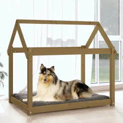 MAISON EXCLUSIVE - Lit pour chien marron miel 101x70x90 cm bois de pin solide