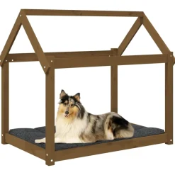 MAISON EXCLUSIVE - Lit pour chien marron miel 101x70x90 cm bois de pin solide