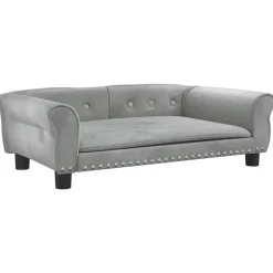 MAISON EXCLUSIVE - Lit pour chien gris clair 95x55x30 cm velours