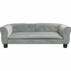 MAISON EXCLUSIVE - Lit pour chien gris clair 95x55x30 cm velours