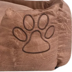 MAISON EXCLUSIVE - Lit pour chiens avec coussin cuir artificiel pu taille m beige
