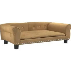 MAISON EXCLUSIVE - Lit pour chien marron 95x55x30 cm velours